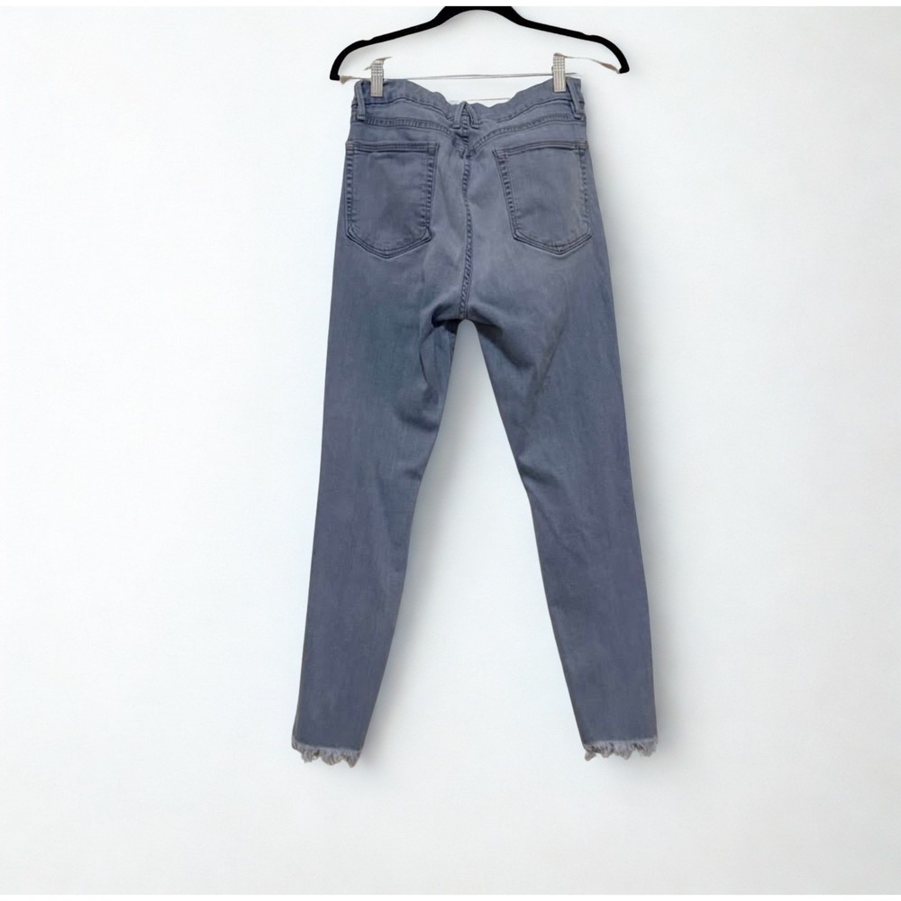Good American Good Waist Light Wash Skinny Jeans Raw Hem Size 10/30 GAGWJF103 - Picture 2 of 6
